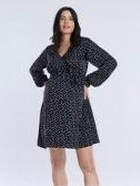 Motherhood Maternity Black floral long sleeve V-Neck Dress
